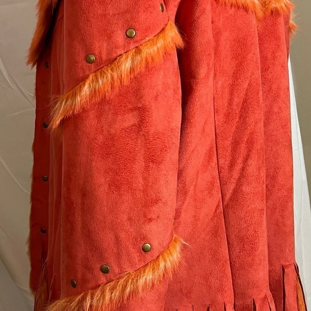 Mechant Faux Fur Orange Jacket - Picture 9 of 10